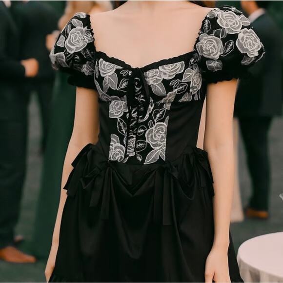 NWT For Love and Lemons the Hadlee Embroidered Corset Mini Dress size S - Picture 1 of 12